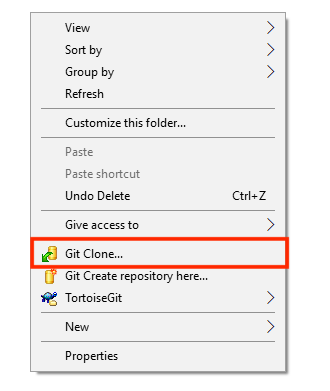 Click Git Clone