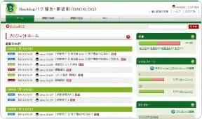 Backlogの商用サービス開始時のスクリーンショット。無料版と比べ、プロジェクトの課題がより詳細に表示され、ユーザーインターフェースが洗練されている。