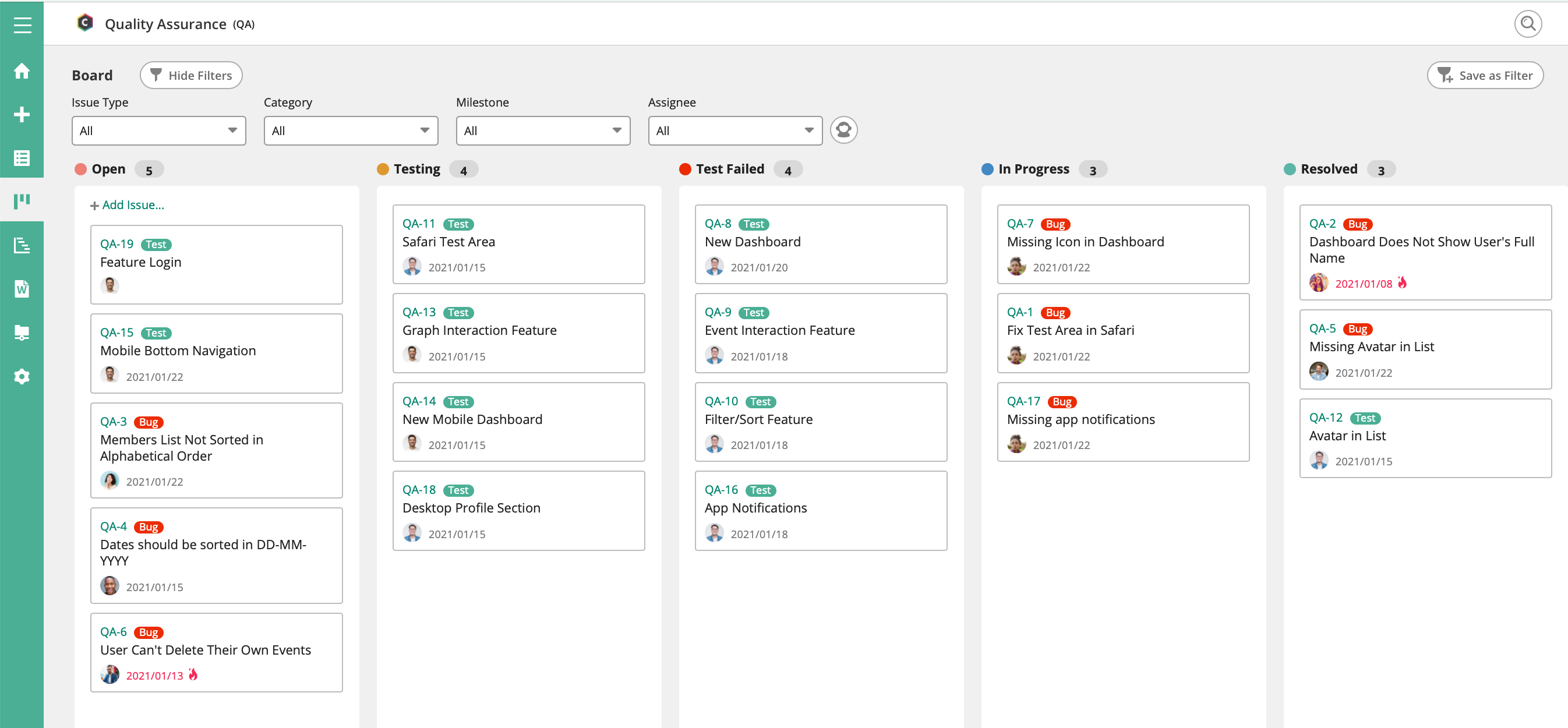 Quality Assurance | Backlog