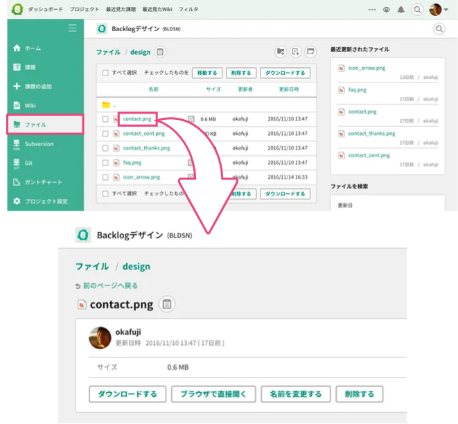 ブラウザからのアクセス