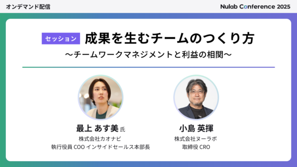 【Nulab Conference 2025】成果を生むチームのつくり方 ── チームワークマネジメントと利益の相関