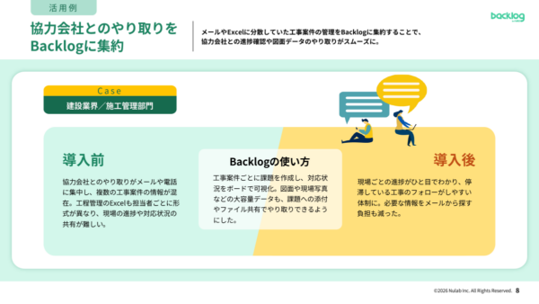 【建設業界向け】現場間の進捗ブラックボックスを解消するBacklog活用ガイド｜活用例