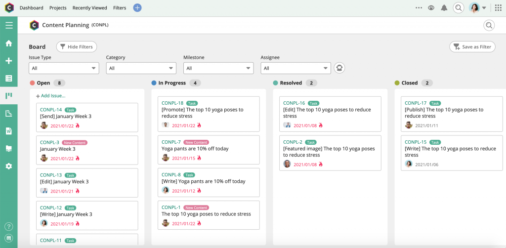 Organize tasks with an issue tracking system - Backlog