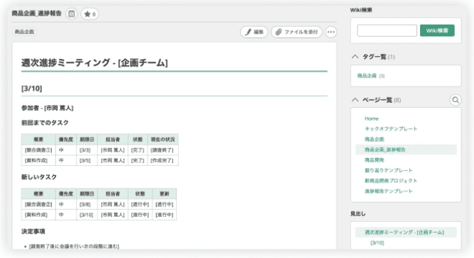 情報の一元管理とナレッジ共有