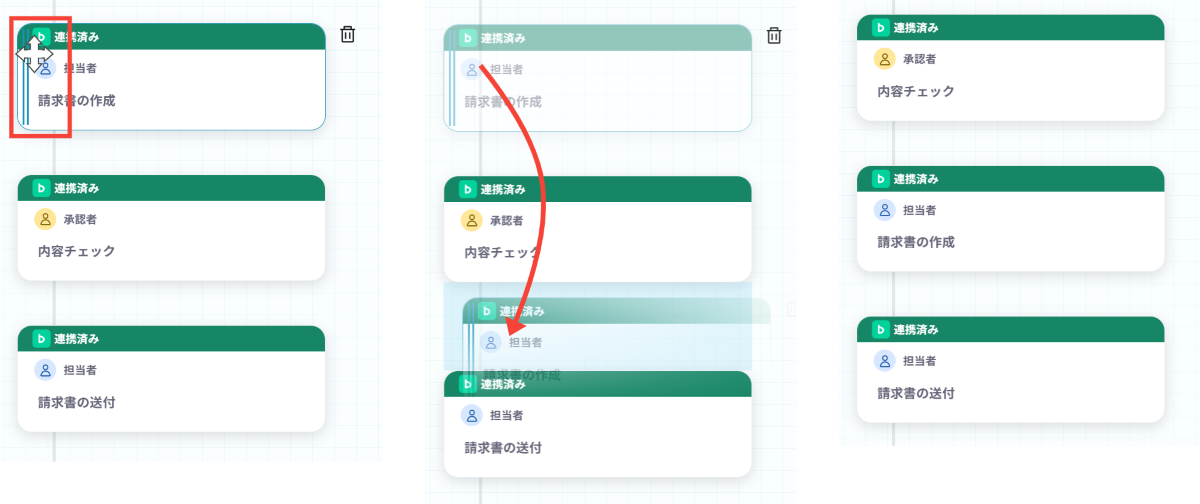 ステップの並べ替え