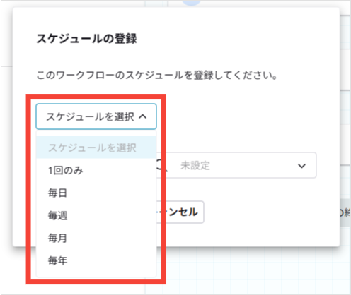 スケジュールの頻度