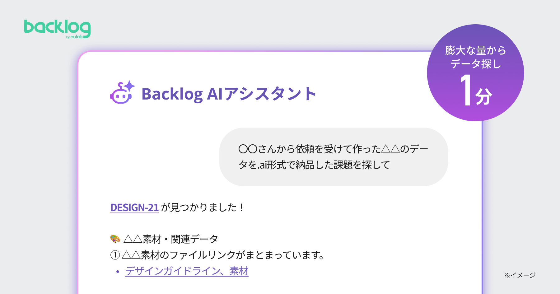 Backlog AIアシスタントの画面イメージ